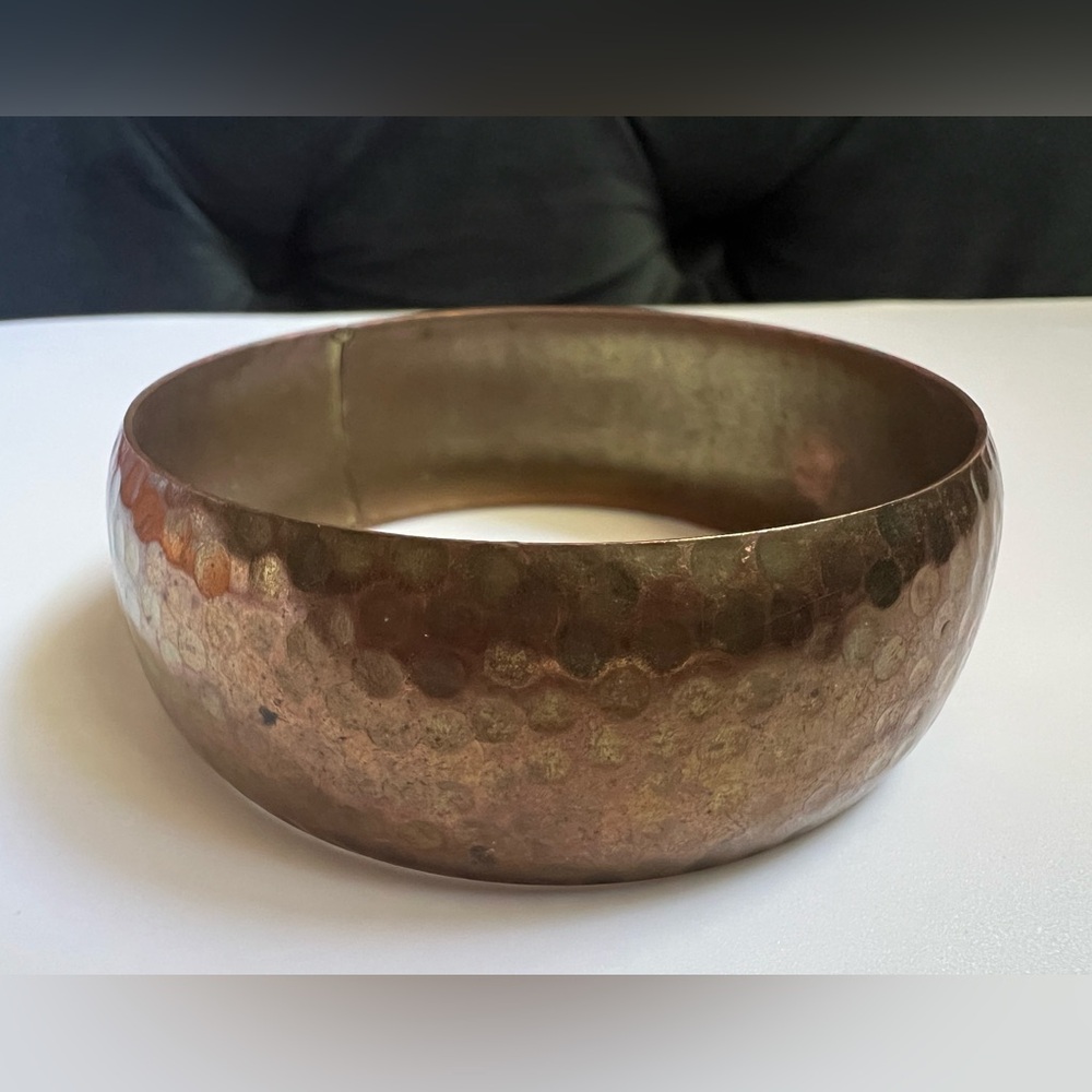 Hammered Copper Bangle Bracelet - image 1